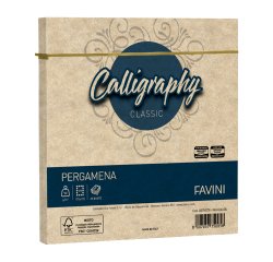Busta Calligraphy Pergamena -  170 x 170 mm - 90 gr - nocciola 04 - Favini - conf. 25 pezzi