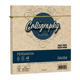 Busta Calligraphy Pergamena -  170 x 170 mm - 90 gr - nocciola 04 - Favini - conf. 25 pezzi