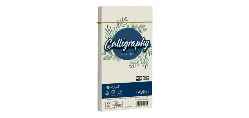 Busta Calligraphy Remake - 110 x 220 mm - 120 gr - perla - Favini - conf. 25 pezzi