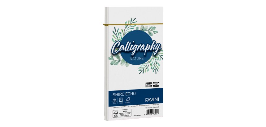 Busta Calligraphy Shiro Eco - 110 x 220 mm - 120 gr - gesso - Favini - conf. 25 pezzi