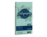 Busta Calligraphy Remake -  110 x 220 mm - 120 gr - acquamarina - Favini - conf. 25 pezzi