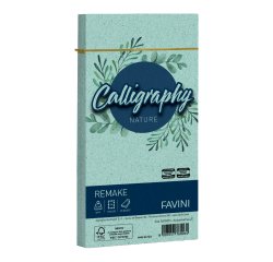 Busta Calligraphy Remake -  110 x 220 mm - 120 gr - acquamarina - Favini - conf. 25 pezzi