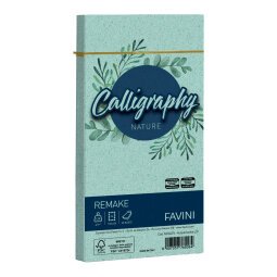 Busta Calligraphy Remake -  110 x 220 mm - 120 gr - acquamarina - Favini - conf. 25 pezzi