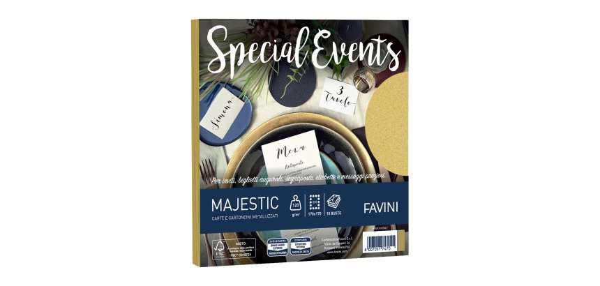 Busta Special Events - 170 x 170 mm - 120 gr - oro - Favini - conf. 10 buste
