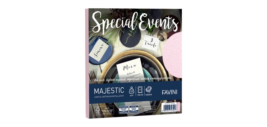 Busta Special Events - 170 x 170 mm - 120 gr - rosa - Favini - conf. 10 buste