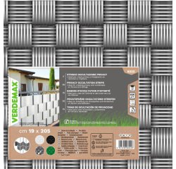 Striscia di occultazione privacy - 19 x 205 cm - PVC - grigio - Verdemax