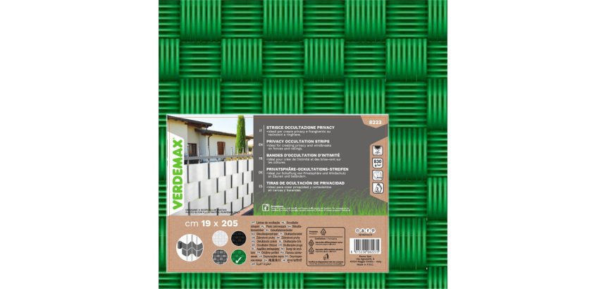 Striscia di occultazione privacy - 19 x 205 cm - PVC - verde - Verdemax