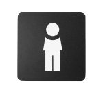 Pittogramma adesivo - toilette uomo - 16 x 16 cm - PVC - nero/bianco - Stilcasa