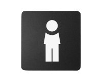Pittogramma adesivo - toilette uomo - 16 x 16 cm - PVC - nero/bianco - Stilcasa