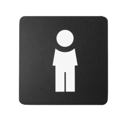 Pittogramma adesivo - toilette uomo - 16 x 16 cm - PVC - nero/bianco - Stilcasa