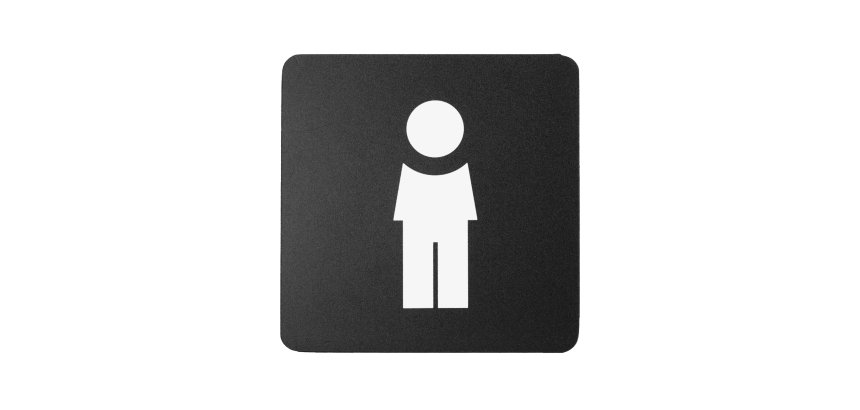 Pittogramma adesivo - toilette uomo - 16 x 16 cm - PVC - nero/bianco - Stilcasa