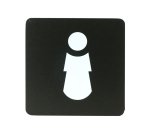 Pittogramma adesivo - toilette donna - 16 x 16 cm - PVC - nero/bianco - Stilcasa