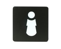 Pittogramma adesivo - toilette donna - 16 x 16 cm - PVC - nero/bianco - Stilcasa