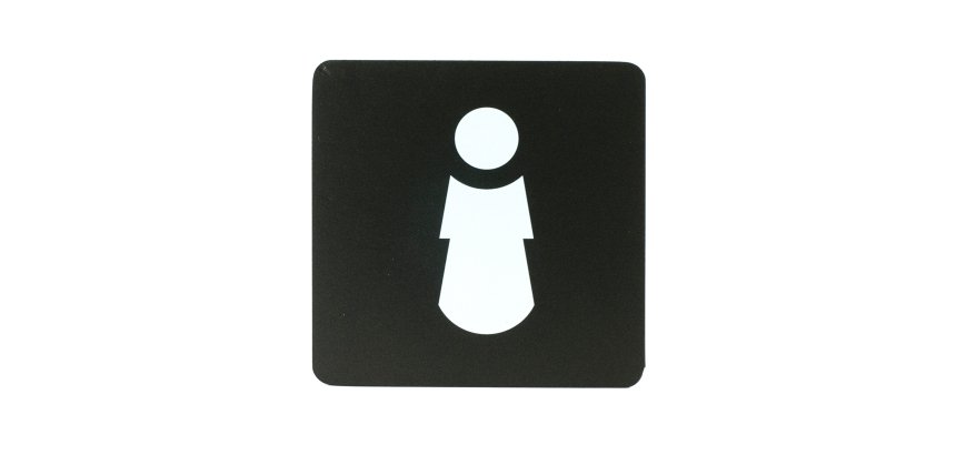Pittogramma adesivo - toilette donna - 16 x 16 cm - PVC - nero/bianco - Stilcasa