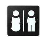 Pittogramma adesivo - toilette uomo/donna - 16 x 16 cm - PVC - nero/bianco - Stilcasa