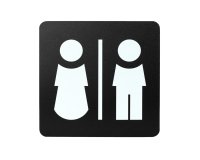 Pittogramma adesivo - toilette uomo/donna - 16 x 16 cm - PVC - nero/bianco - Stilcasa