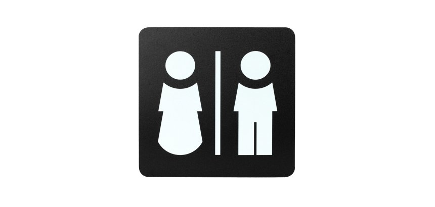 Pittogramma adesivo - toilette uomo/donna - 16 x 16 cm - PVC - nero/bianco - Stilcasa