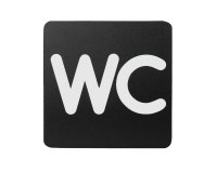 Pittogramma adesivo - WC - 16 x 16 cm - PVC - nero/bianco - Stilcasa