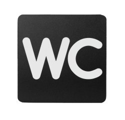 Pittogramma adesivo - WC - 16 x 16 cm - PVC - nero/bianco - Stilcasa