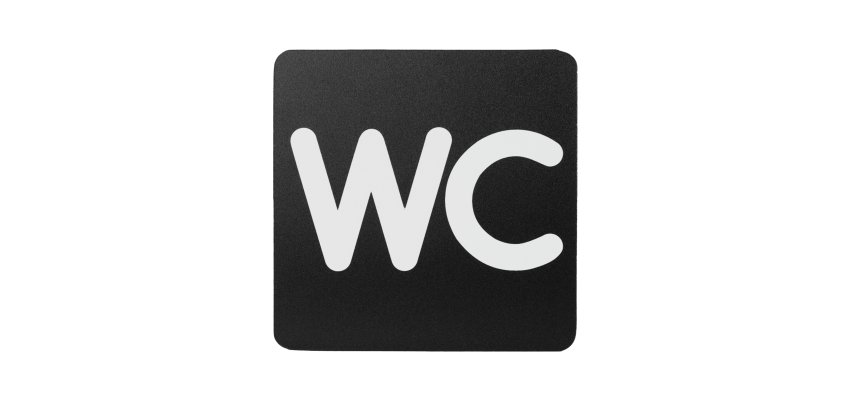 Pittogramma adesivo - WC - 16 x 16 cm - PVC - nero/bianco - Stilcasa