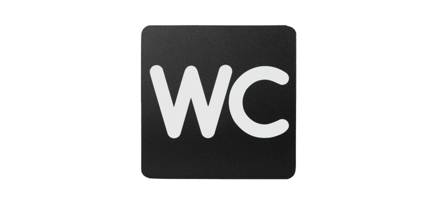 Pittogramma adesivo - WC - 16 x 16 cm - PVC - nero/bianco - Stilcasa