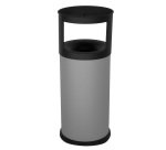 Gettacarte autoestinguente con posacenere - 40 L - diametro 31 cm - H 80 cm - acciaio - grigio - Stilcasa