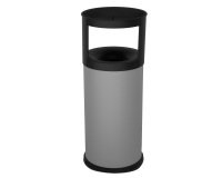 Gettacarte autoestinguente con posacenere - 40 L - diametro 31 cm - H 80 cm - acciaio - grigio - Stilcasa