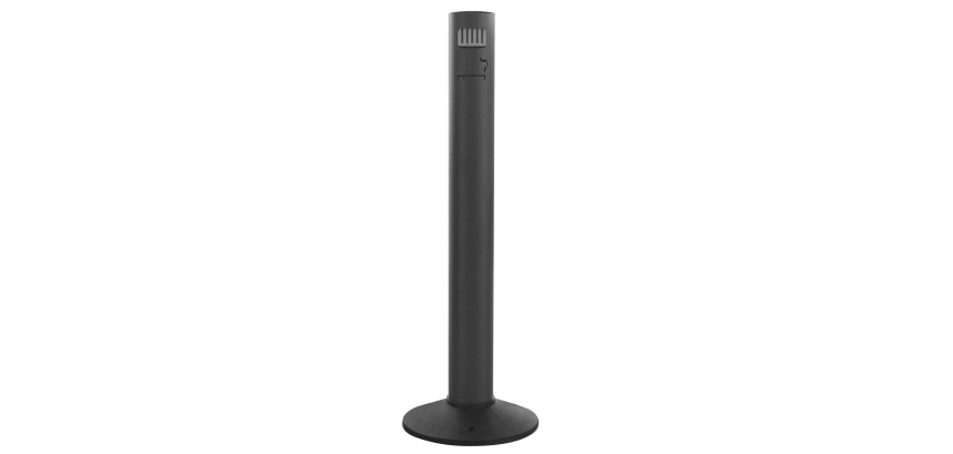 Posacenere da esterno - diametro 11,7 cm - altezza 105 cm - alluminio verniciato - nero - Stilcasa