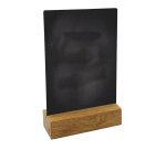 Lavagna da tavolo scrivibile - con base in legno massello - A5 - 15 x 21 x 5 cm - nero - Lebez