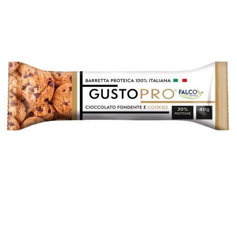 Barretta proteica GustoPro - cioccolato fondente e cookie - 40 gr - Falco