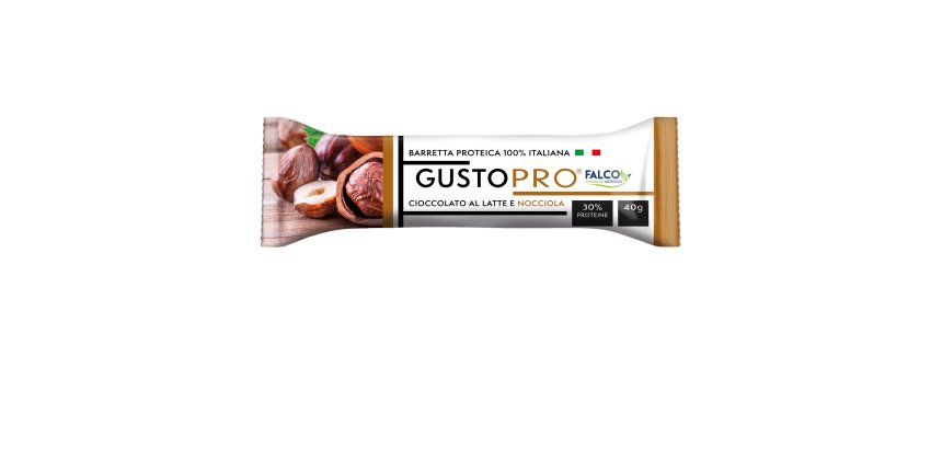 Barretta proteica GustoPro - cioccolato al latte/nocciola - 40 gr - Falco