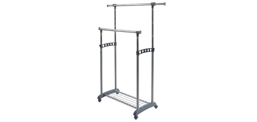 Appendiabiti su ruote Gastone - 2 barre - Perfetto