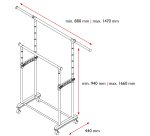 Appendiabiti su ruote Gastone - 2 barre - Perfetto