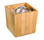 Barattolo portarifiuti da tavola - 11 x 11 x 11 cm - bamboo - Leone