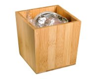 Barattolo portarifiuti da tavola - 11 x 11 x 11 cm - bamboo - Leone