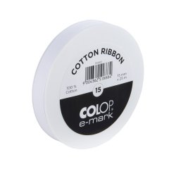 Nastro in cotone E-mark - 15 mm x 25 m - bianco - Colop