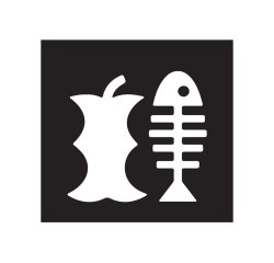 Etichetta adesiva raccolta differenziata - con icona "ORGANICO" - 120 x 130 mm - vinile - bianco opaco - Medial