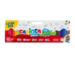 Pennarelli Jumbo - punta 6,0mm - colori assortiti - lavabili - Carioca - valigetta 40 pezzi