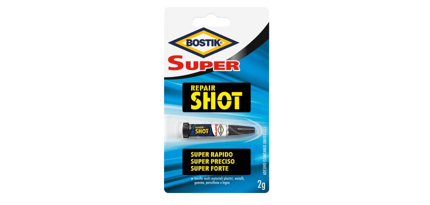 Colla istantanea Super Repair Shot - 2 gr - trasparente - Bostik