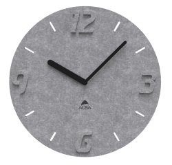 Orologio da parete effetto 3D - diametro 30 cm - PET - grigio - Alba