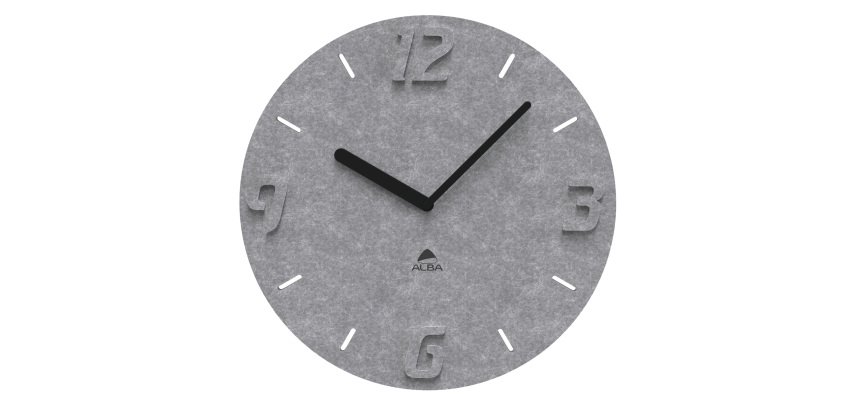 Orologio da parete effetto 3D - diametro 30 cm - PET - grigio - Alba