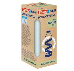 En_cinta adhesiva tesa film eco&cristal transparente 33 m x 19 mm pack de 8 unidades