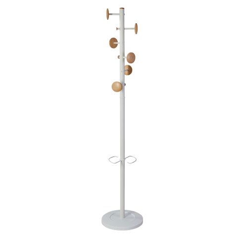 Appendiabiti a 6 ganci Music + 3 miniganci 175cm - bianco/legno - Alba