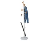 Appendiabiti a 6 ganci Music + 3 miniganci 175cm - bianco/legno - Alba