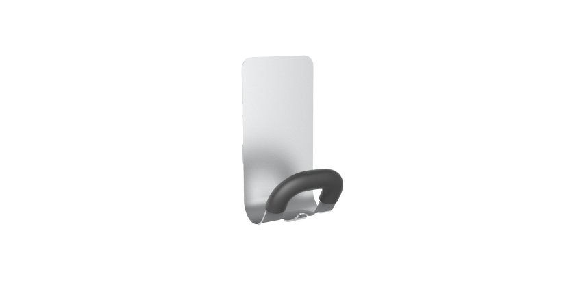 Appendiabiti magnetico - 7,4 x 6,8 x 14,3 cm - 1 posto - acciaio/ABS - Alba
