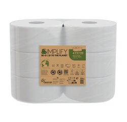 Carta igienica MiniJumbo Simplify - 2 veli - 15 gr - goffratura mini - 557 strappi - Papernet