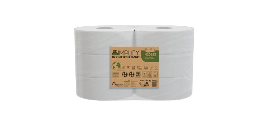 Carta igienica MaxiJumbo Simplify - 2 veli - 15 gr - goffratura micro - 1305 strappi - Papernet