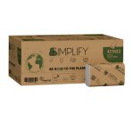 Asciugamani piegati a V Simplify - 21 x 20,3 cm - goffratura a onda - 16,5 gr - bianco - Papernet - conf. 206 pezzi