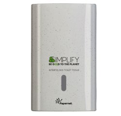Distributore carta igenica interfogliata Simplify - 16,5 x 13,5 x 26,5 cm - white wood - Papernet