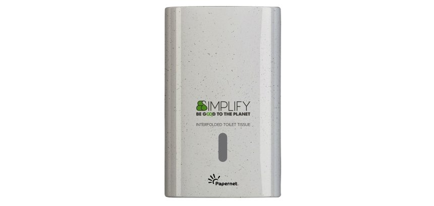 Distributore carta igenica interfogliata Simplify - 16,5 x 13,5 x 26,5 cm - white wood - Papernet